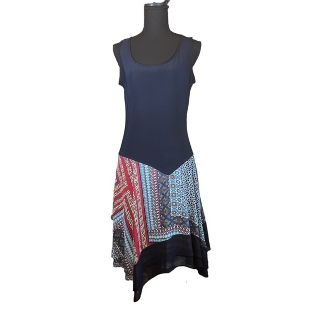 MSK Sleeveless Printed Flare Hem Dress |‎ Size S